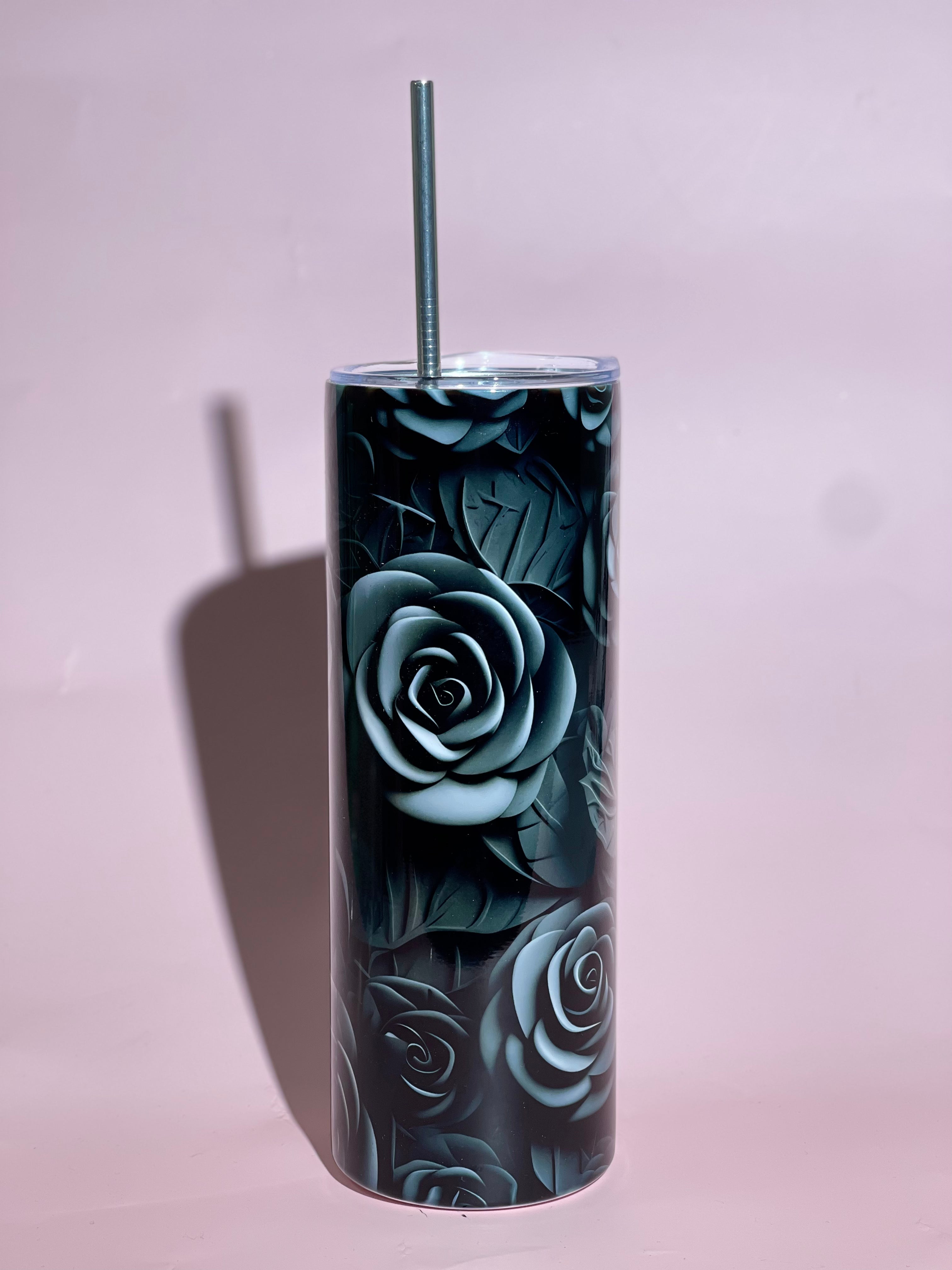 3D Dark Roses Tumbler