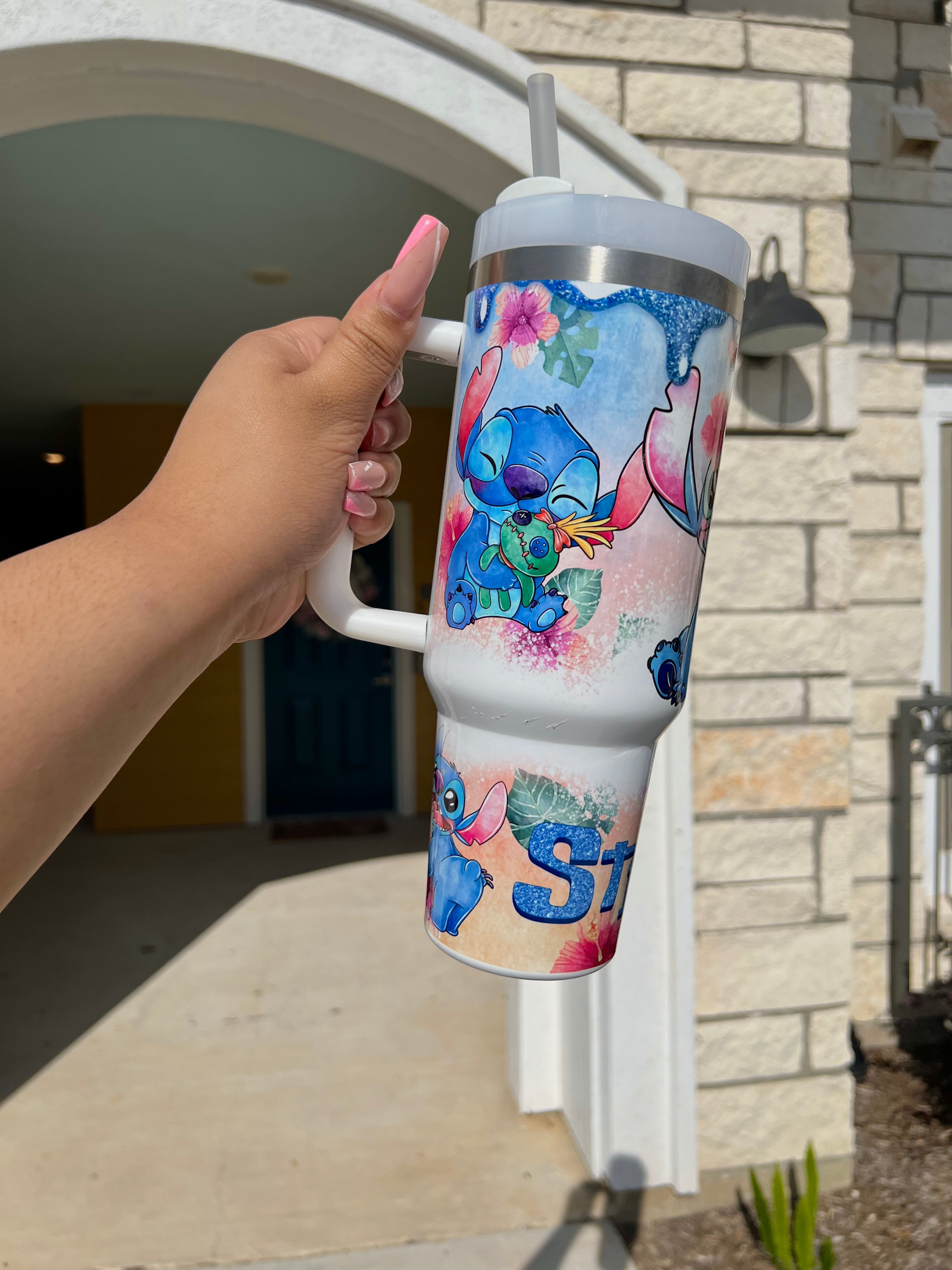 Stitch Cups Lilo And Stitch 40Oz Stainless Steel Stanley Tumbler