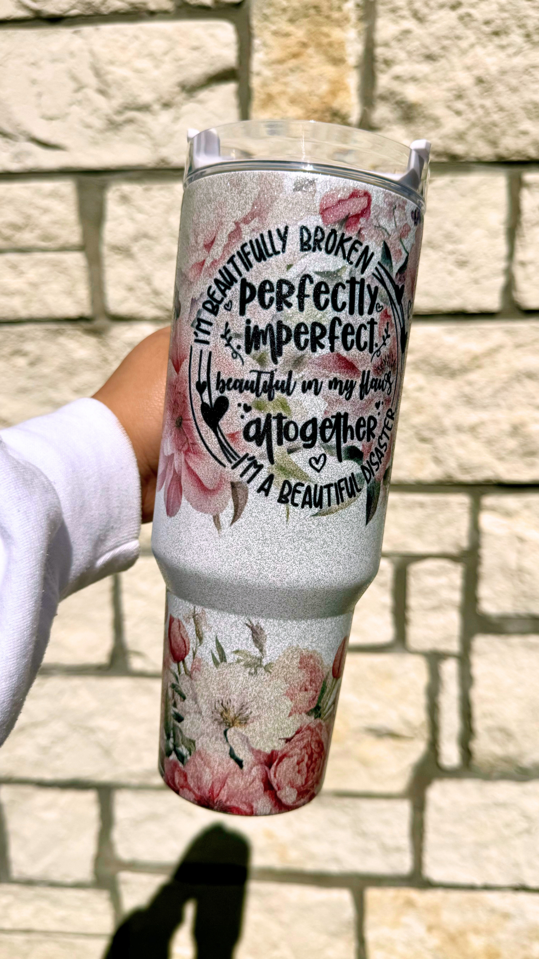 Perfectly Imperfect Glitter 40oz tumbler