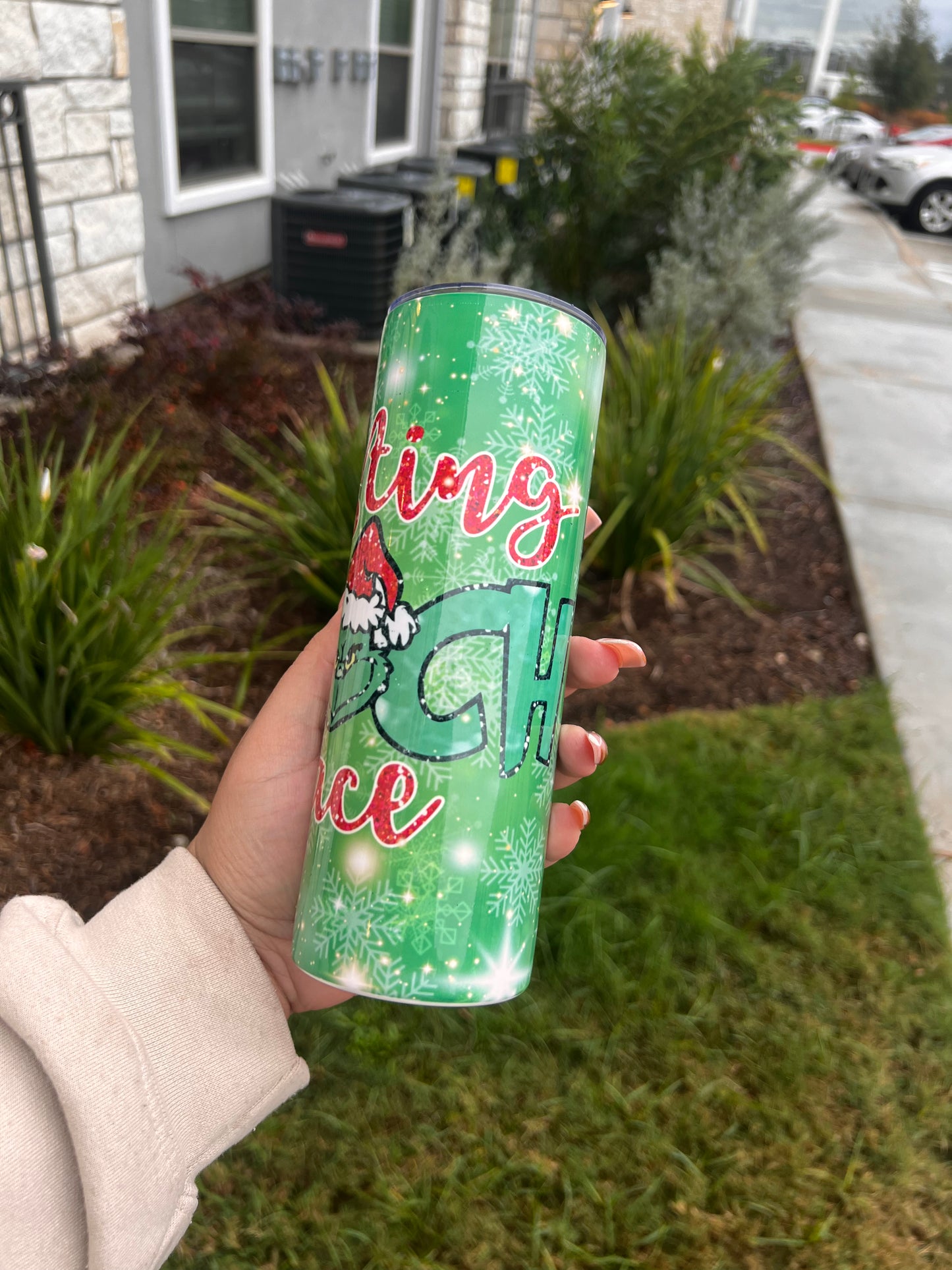 Resting Grinch Face Tumbler