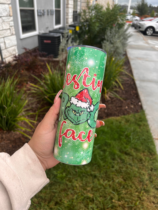 Resting Grinch Face Tumbler